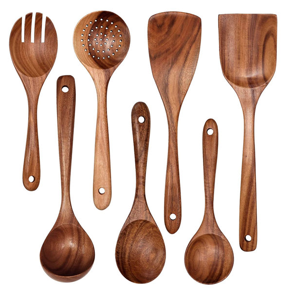 AIRPJ 7 Piece Wood Cooking Spoon Set Wayfair